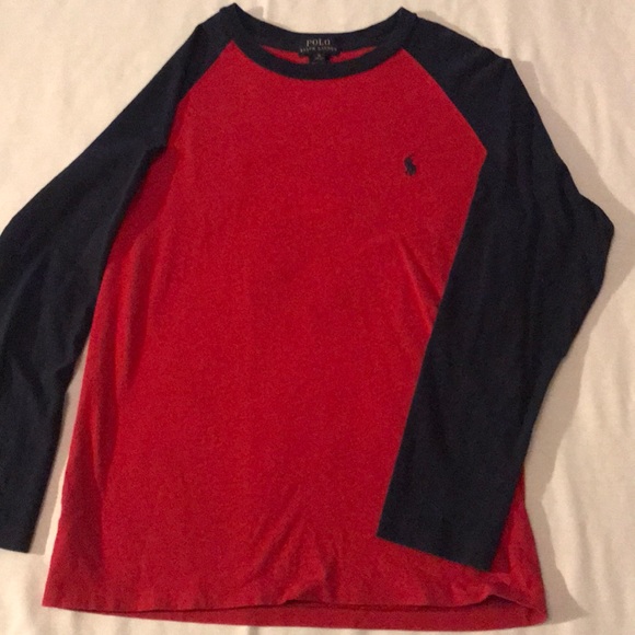 Polo tee M 10-12 boys Red & Navy - Picture 1 of 4
